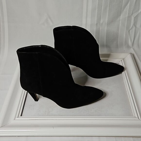 H & M black faux suede ankle boots size 40/US 8. 5 - Picture 3 of 10